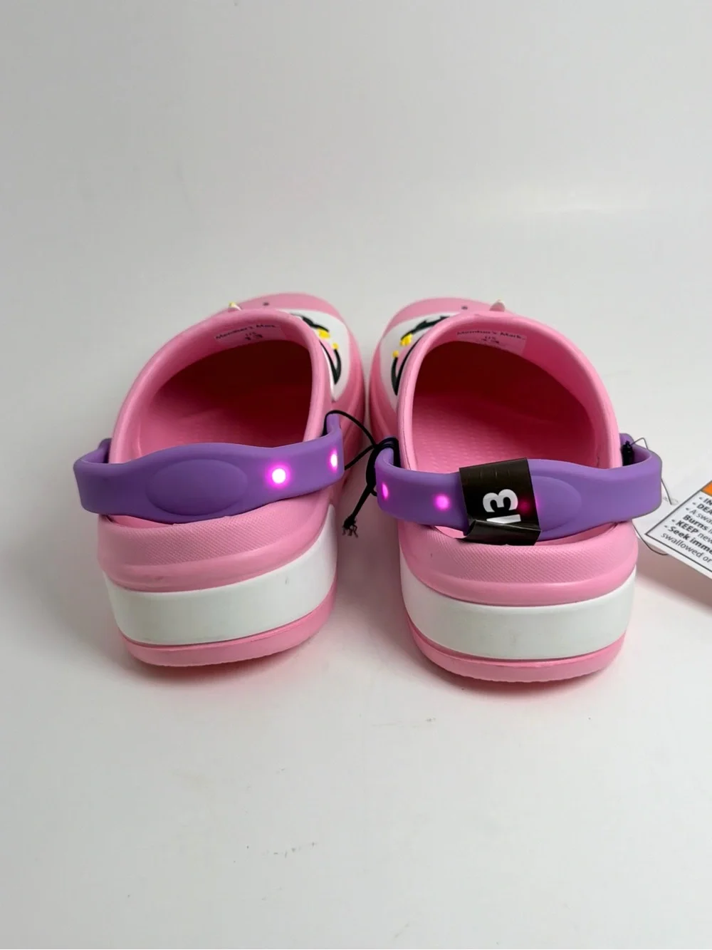 Kids' Pink Unicorn Slip-On Clog Sandals with Purple Heel Strap